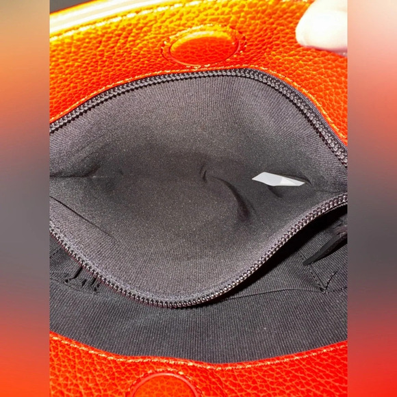 Furla Pebbled Leather Crossbody Bag - Red Orange & Black Unisex - Picture 11 of 16